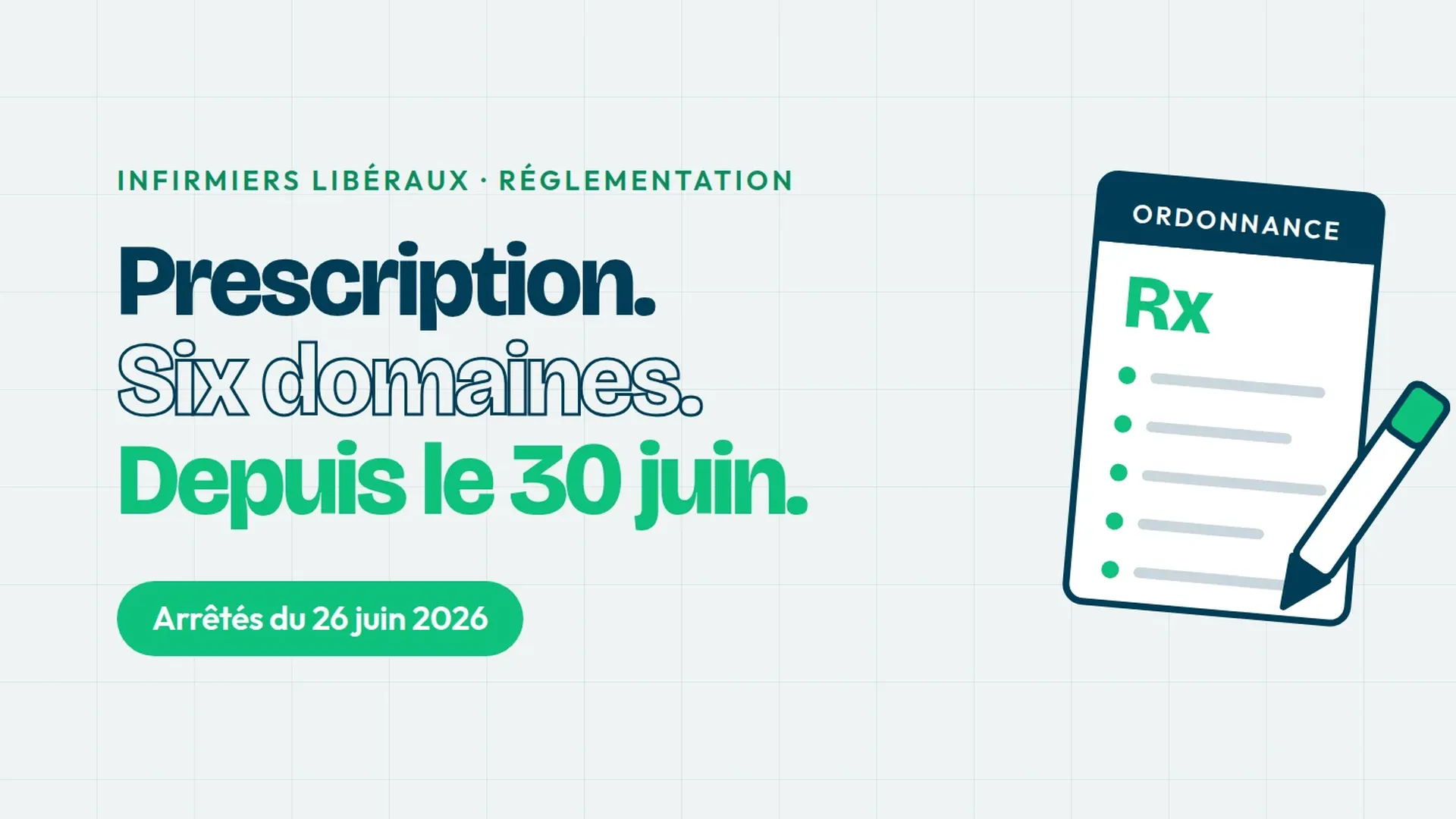 Prescription infirmière : ce que les arrêtés du 26 juin 2026 vous autorisent